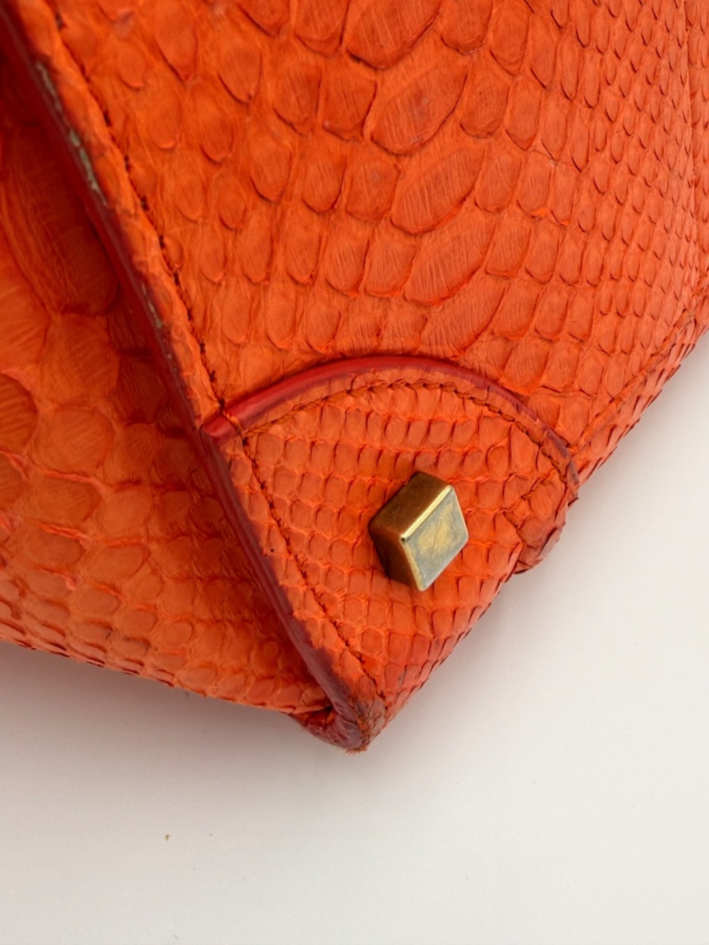 Céline Mini Luggage Tote — Orange Python - Picture 11 of 16